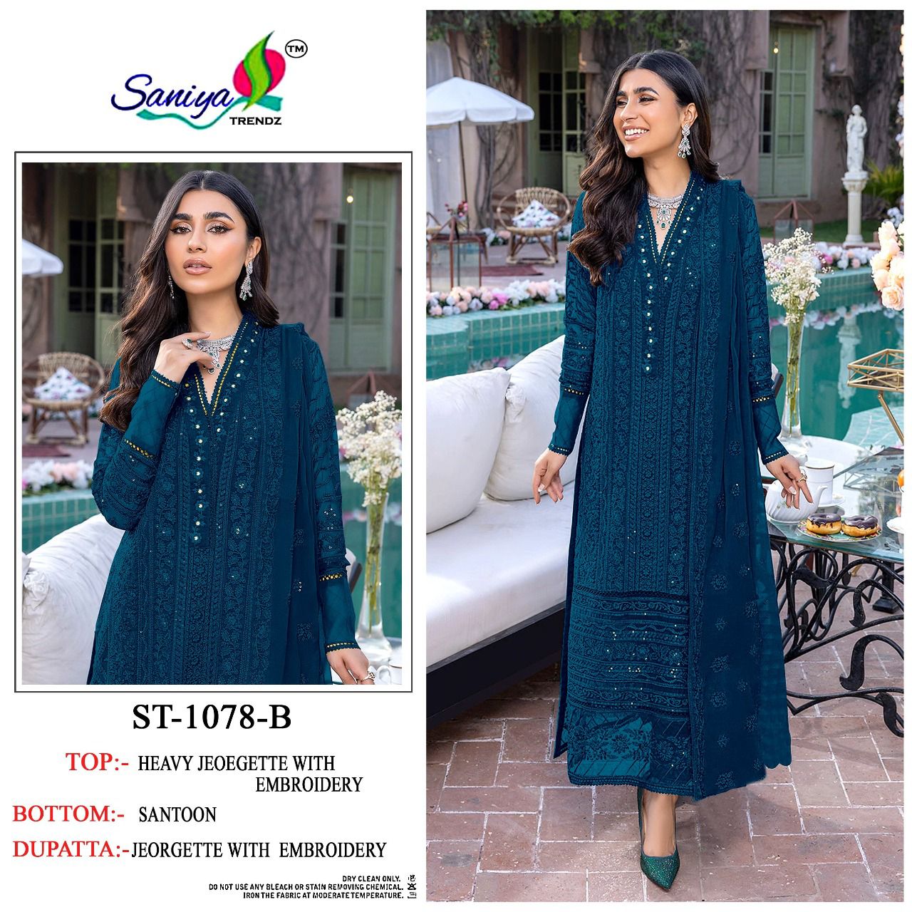 Saniya St 1078 Heavy Festive Wear Georgette Pakistani Salwar Kameez Collection